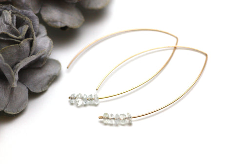 Aquamarine Marquise Earrings in Rose Gold