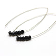 Black Spinel Marquise Earrings in Silver