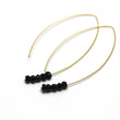 Black Spinel Marquise Earrings in Gold