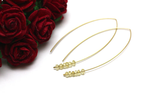 Citrine Marquise Earrings in Gold