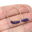 Lapis Lazuli Hoop Earrings in Gold