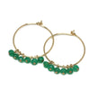 Green Onyx Hoop Earrings in Gold