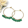 Green Onyx Hoop Earrings in Gold