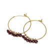 Garnet Hoop Earrings in Gold