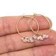 Pink Quartz Hoop Earrings in Gold