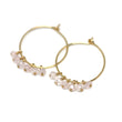 Pink Quartz Hoop Earrings in Gold