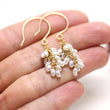 White Pearl Cluster Earrings