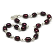 Crimson Red Pearl Bracelet in Wire Wrapped Silver