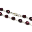 Crimson Red Pearl Bracelet in Wire Wrapped Silver