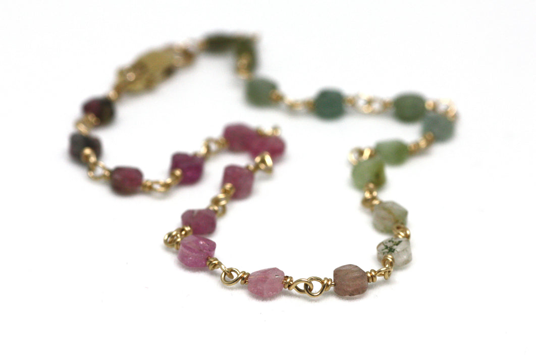 Nathalia Wire Wrapped Gemstone Bracelet in Gold Filled CLEARANCE
