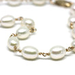 White Pearl Bracelet in Wire Wrapped Gold