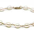 White Pearl Bracelet in Wire Wrapped Gold