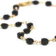Black Spinel Bracelet in Wire Wrapped Gold