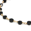 Black Spinel Bracelet in Wire Wrapped Gold