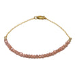 Rhodocrosite Gemstone Half Bar Bracelet