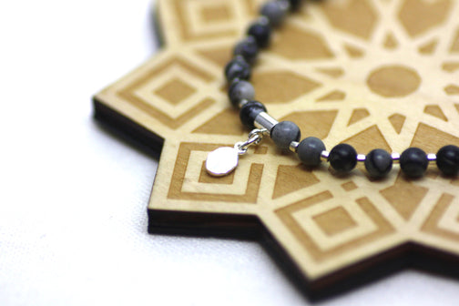 Silkstone and Silver Wrist Tasbih