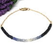 Sapphire Ombré Gemstone Half Bar Bracelet
