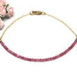Pink Tourmaline Gemstone Half Bar Bracelet