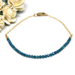 Blue Apatite Gemstone Half Bar Bracelet