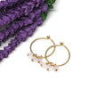 Rose Quartz Small Hoop Earrings in Gold