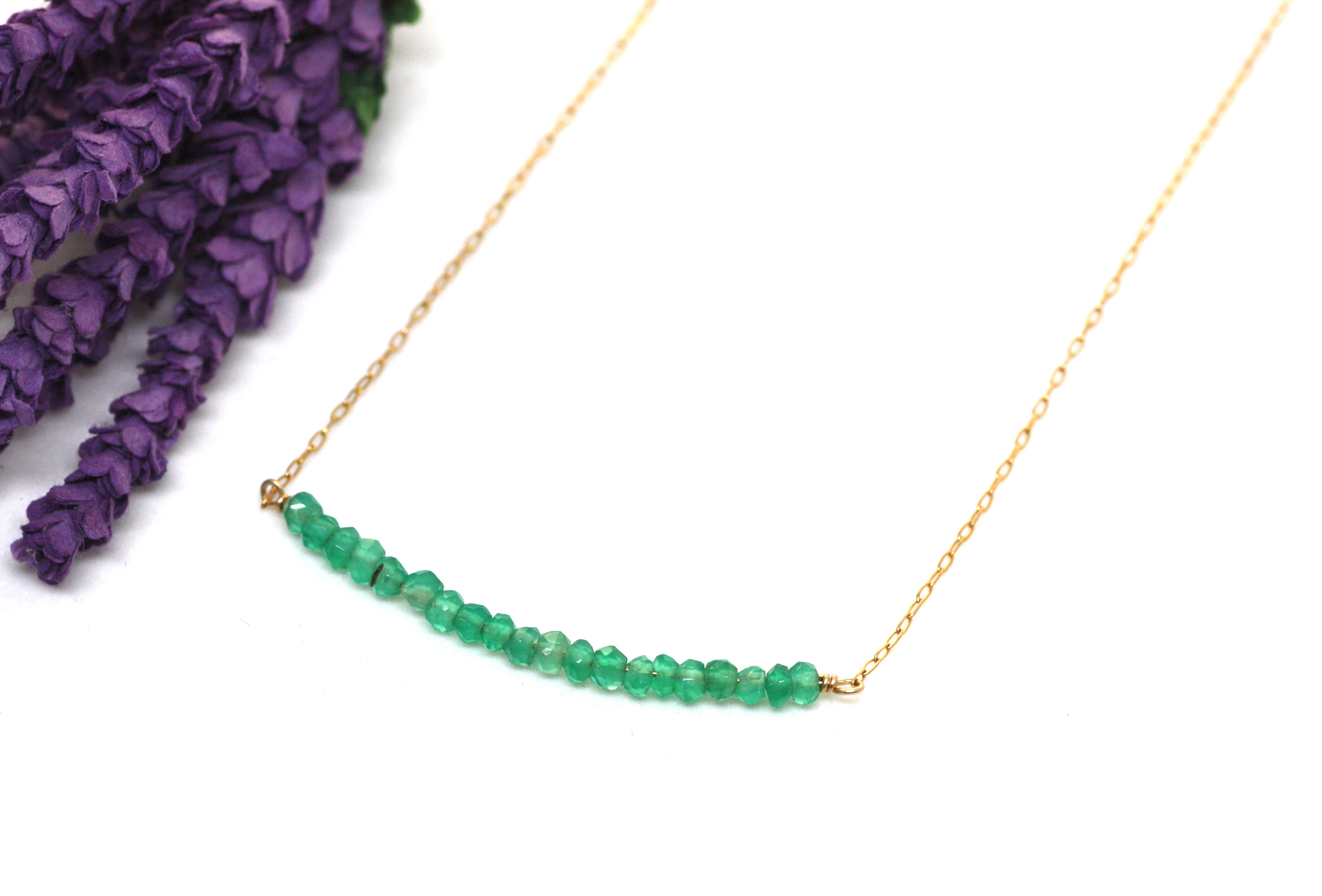 Green Onyx Bar Necklace