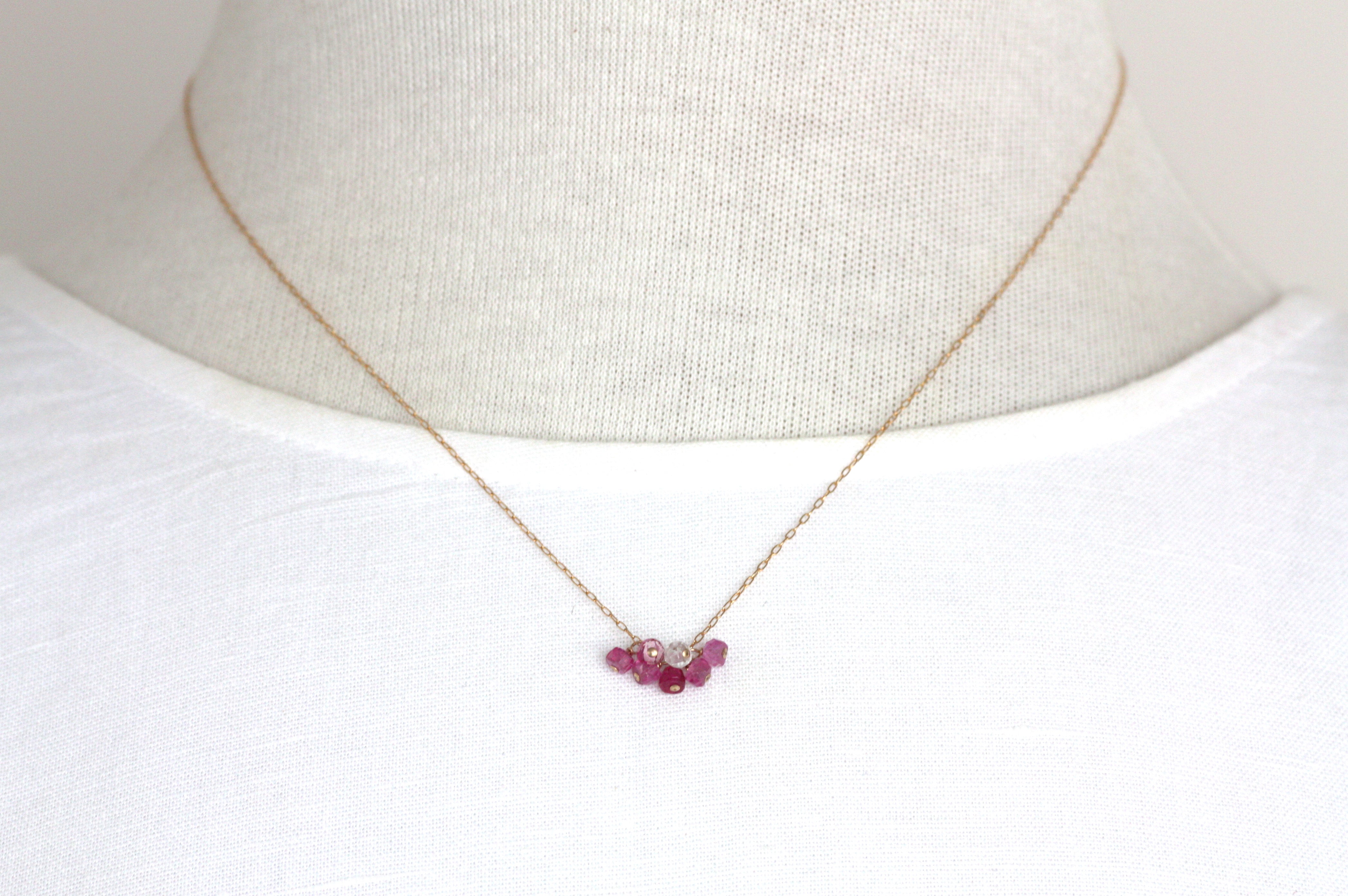 Ruby Mini Cluster Necklace