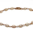 Peach Pearl Bracelet in Wire Wrapped Rose Gold